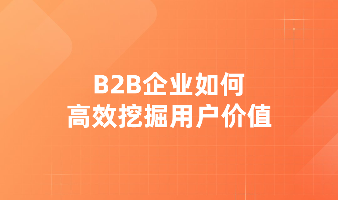 B2B企业如何高效挖掘用户价值？实现全流程的用户生命周期管理？