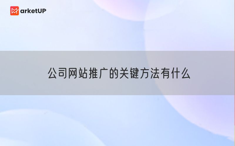 公司网站推广的关键方法有什么(图1)