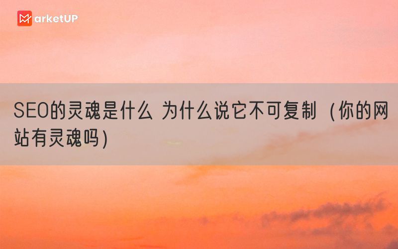 SEO的灵魂是什么 为什么说它不可复制（你的网站有灵魂吗）(图1)