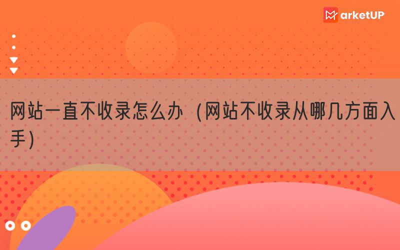 网站一直不收录怎么办（网站不收录从哪几方面入手）(图1)