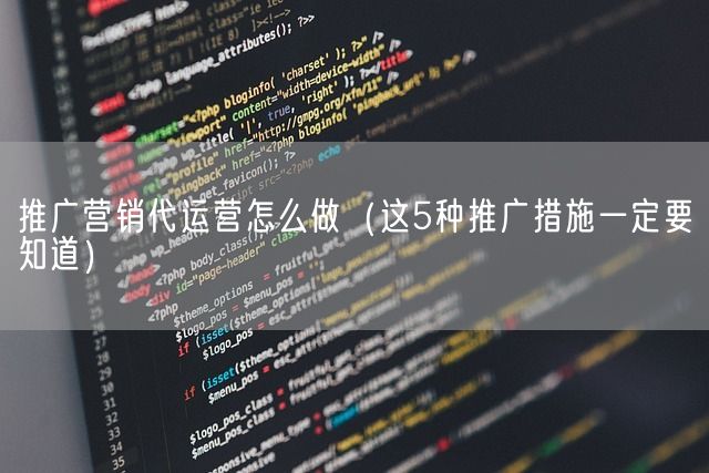 推广营销代运营怎么做（这5种推广措施一定要知道）(图1)