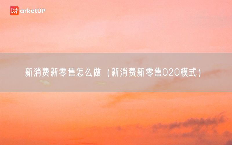 新消费新零售怎么做（新消费新零售O2O模式）(图1)