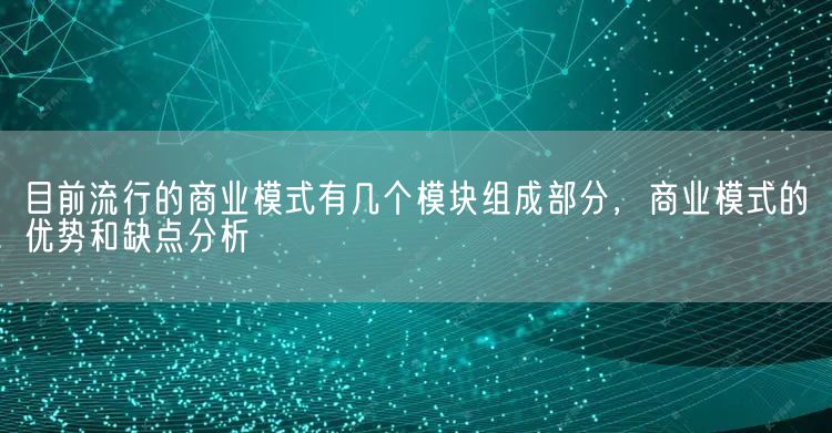 目前流行的商业模式有几个模块组成部分，商业模式的优势和缺点分析(图1)