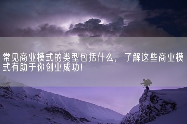 常见商业模式的类型包括什么，了解这些商业模式有助于你创业成功！(图1)