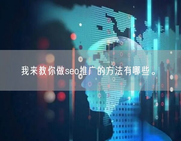 我来教你做seo推广的方法有哪些。(图1)