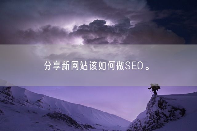 分享新网站该如何做SEO。(图1)