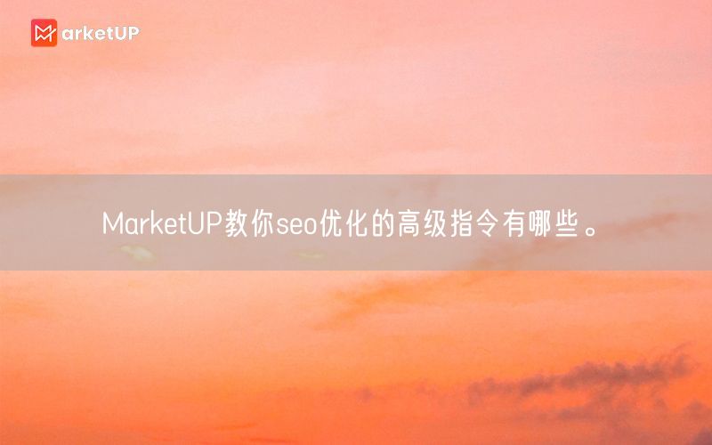 MarketUP教你seo优化的高级指令有哪些。(图1)