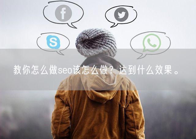 教你怎么做seo该怎么做？达到什么效果。(图1)