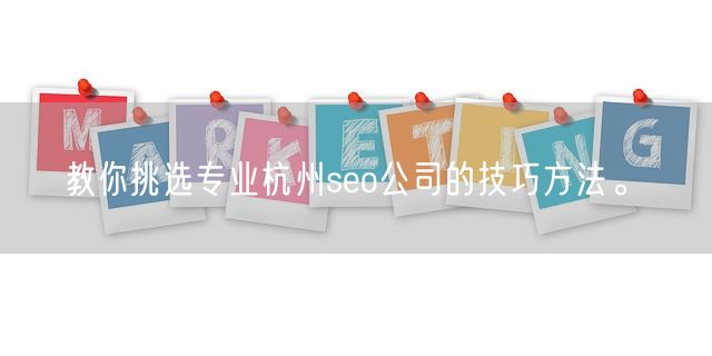 教你挑选专业杭州seo公司的技巧方法。(图1)