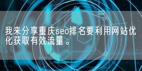 我来分享重庆seo排名要利用网站优化获取有效流量。(图1)