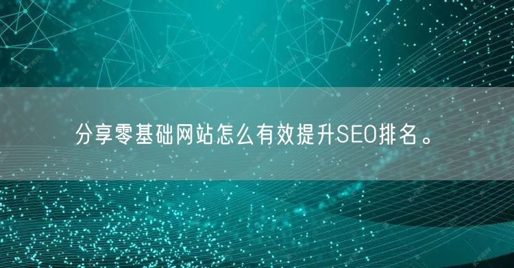 分享零基础网站怎么有效提升SEO排名。(图1)