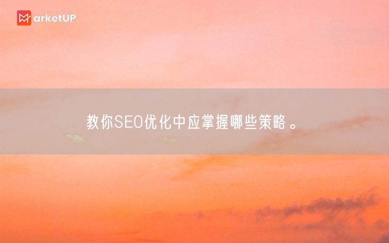 教你SEO优化中应掌握哪些策略。(图1)