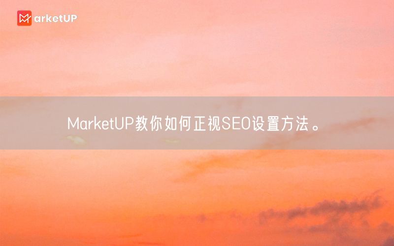 MarketUP教你如何正视SEO设置方法。(图1)