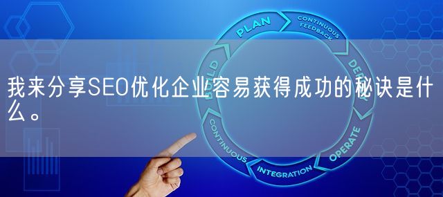 我来分享SEO优化企业容易获得成功的秘诀是什么。(图1)