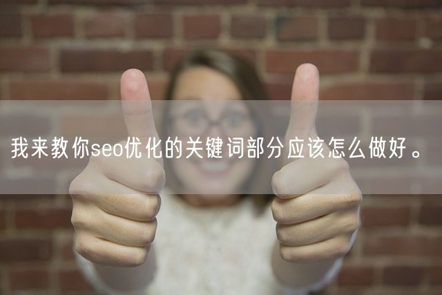 我来教你seo优化的关键词部分应该怎么做好。(图1)