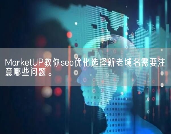 MarketUP教你seo优化选择新老域名需要注意哪些问题。(图1)