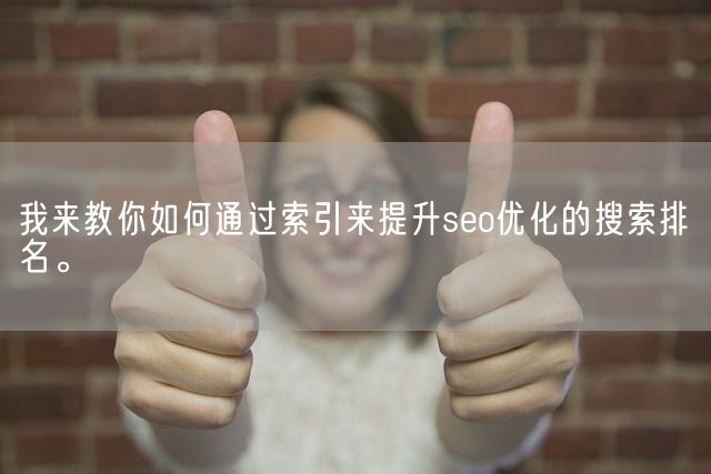 我来教你如何通过索引来提升seo优化的搜索排名。(图1)