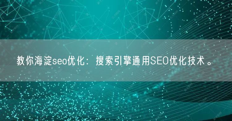 教你海淀seo优化：搜索引擎通用SEO优化技术。(图1)