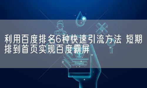 利用百度排名6种快速引流方法 短期排到首页实现百度霸屏(图1)