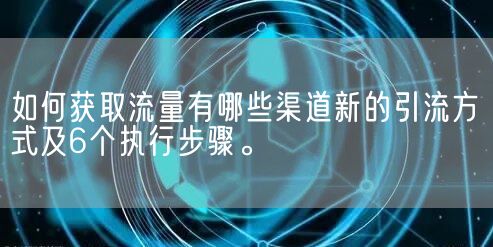 如何获取流量有哪些渠道新的引流方式及6个执行步骤。(图1)