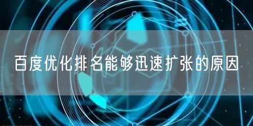 百度优化排名能够迅速扩张的原因(图1)