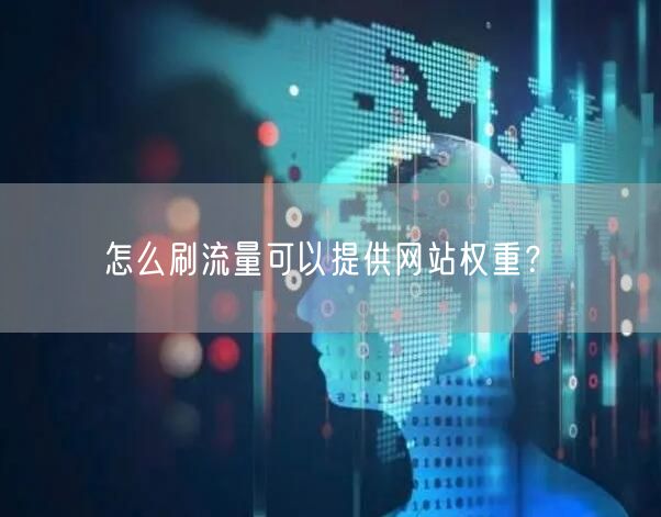 怎么刷流量可以提供网站权重？(图1)