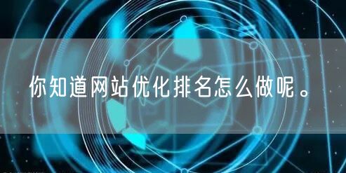 你知道网站优化排名怎么做呢。(图1)