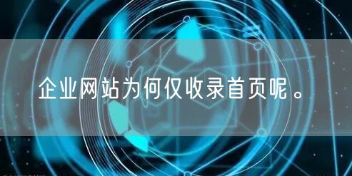 企业网站为何仅收录首页呢。(图1)