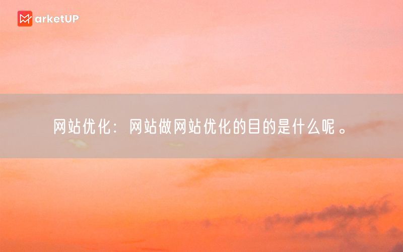 网站优化：网站做网站优化的目的是什么呢。(图1)