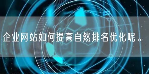 企业网站如何提高自然排名优化呢。(图1)