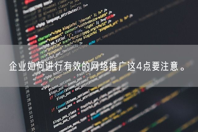 企业如何进行有效的网络推广这4点要注意。(图1)